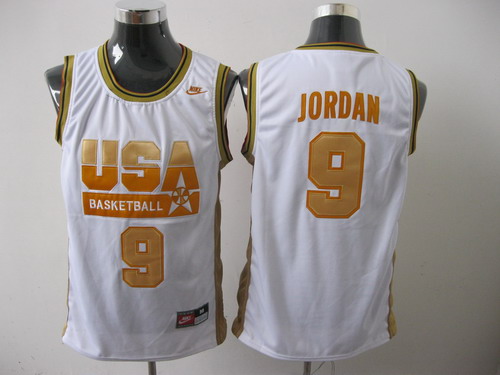 USA 9 Michael Jordan White Jersey